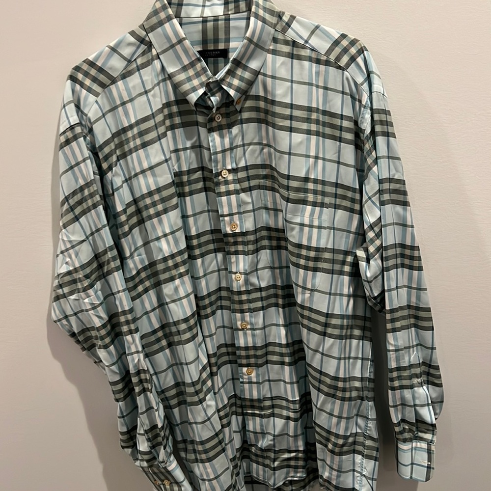 Mens Burberry blue button down